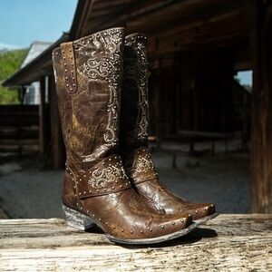 Old Gringo Krusts 13" Western Boots Cowboy Vesuvio Brass L1295 Size 9.5